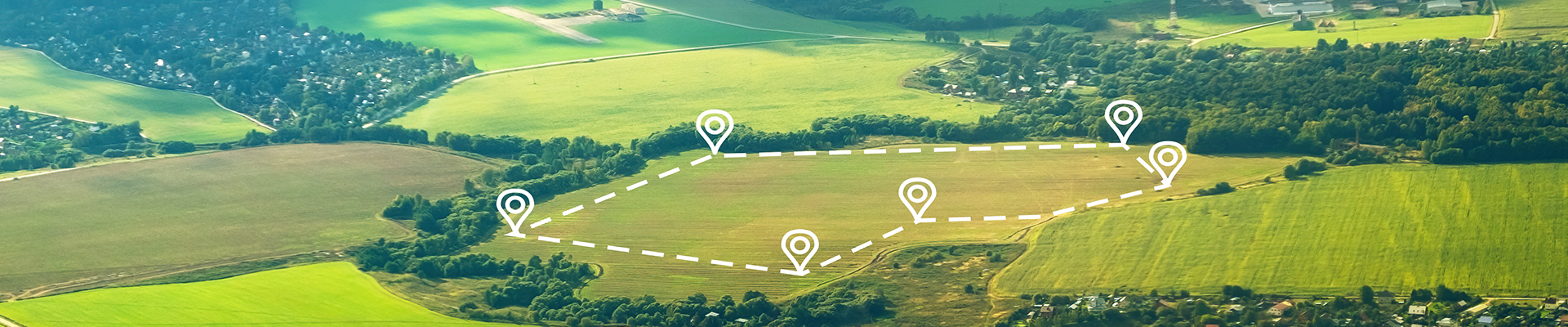 Aerial,View,Of,Green,Field,,Position,Point,And,Boundary,Line